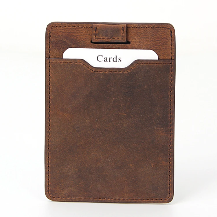 Minimalist Brown Crazy Horse Leather Wallet RFID Genuine Leather Card Holder Wallet for Men, Customized color
Minimalist Brown Crazy Horse Leather Wallet RFID Genuine Leather Card Holder Wallet for Men, Customized color