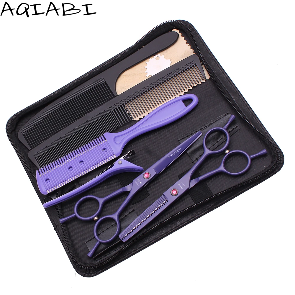 Scissors Barber AQIABI Japanese Steel Hair Cutting Scissors Thinning Shears Violet A1012
Scissors Barber AQIABI Japanese Steel Hair Cutting Scissors Thinning Shears Violet A1012