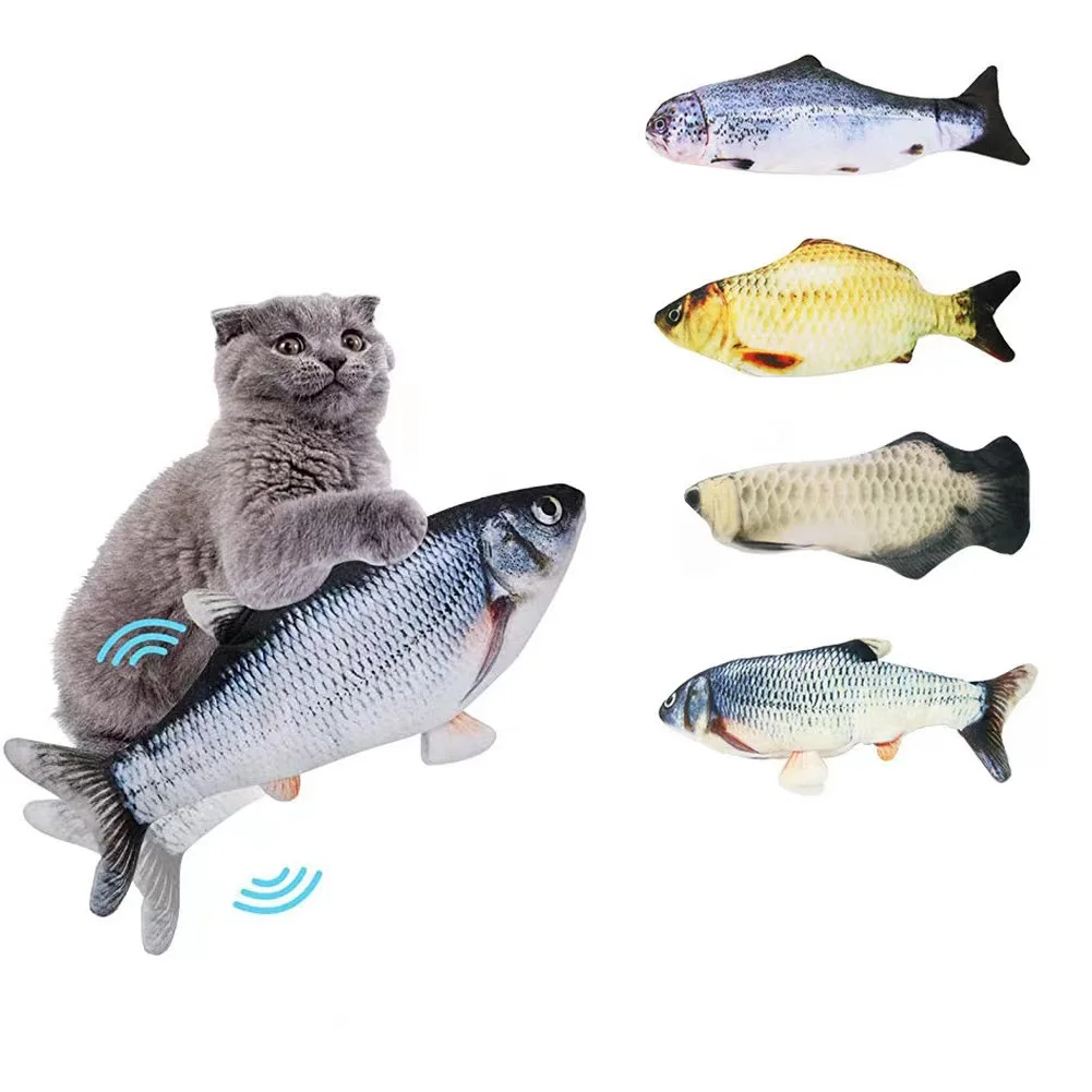 

Electric Realistic Plush Interactive Rechargeable Pets Chew Bite Supplies Fish Interactive Cat Fish Toy
