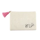 Promotional zippered polyester clutch pouch private label small makeup bag cosmetic pouch