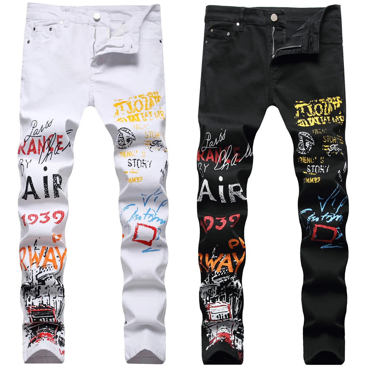 2021 Men's slim straight cotton white print spring and summer pants new fashion stylish jeans popular logo fashion pantalon
2021 Men's slim straight cotton white print spring and summer pants new fashion stylish jeans popular logo fashion pantalon