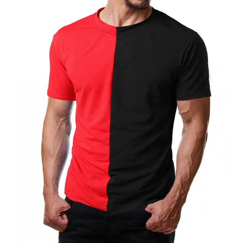 2020 new Custom Colors Men Split Two Tone Color Block Half Black Half White T Shirt With Custom Logo
2020 new Custom Colors Men Split Two Tone Color Block Half Black Half White T Shirt With Custom Logo