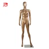 Gold chrome woman display doll fiberglass female mannequin with egg head
