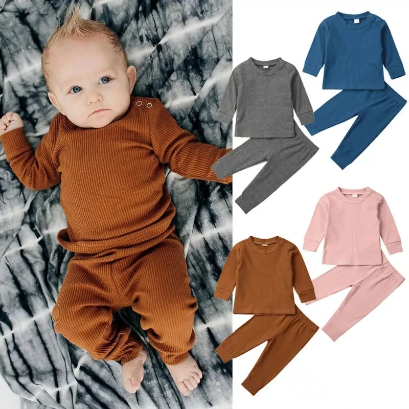 Toddler Kids Baby Girl Boy Cotton Sets Fall Clothes Long Sleeve Shirts+Pants Solid Outfits Ribbed Baby Tracksuits 0-24M
Toddler Kids Baby Girl Boy Cotton Sets Fall Clothes Long Sleeve Shirts+Pants Solid Outfits Ribbed Baby Tracksuits 0-24M