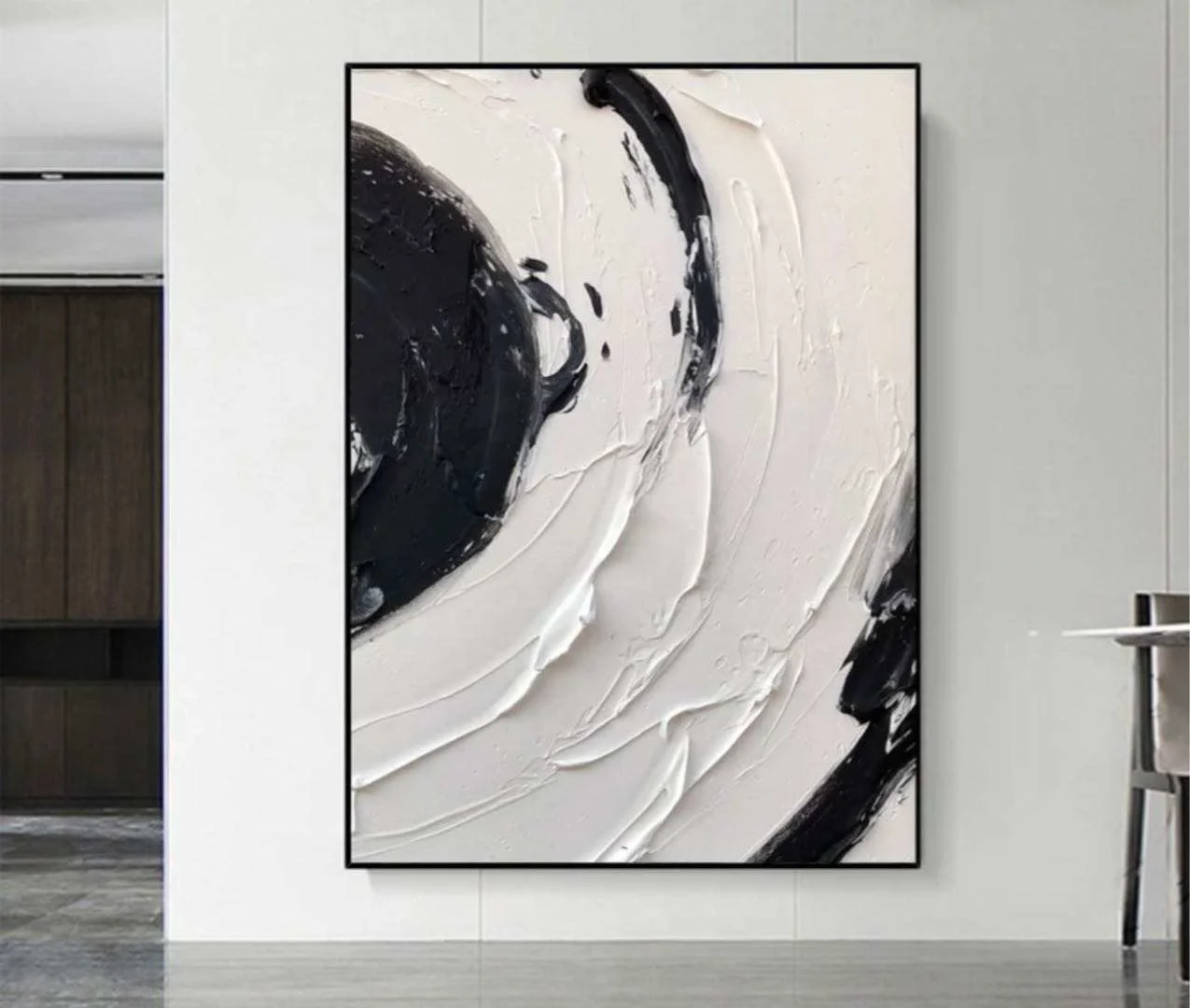 Modern Hand Canvas oil Painting Heavy Texture black and white abstract artwork wall decor art
Modern Hand Canvas oil Painting Heavy Texture black and white abstract artwork wall decor art