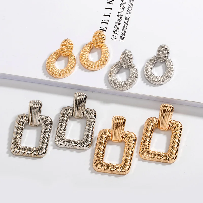 New Design Silver Gold Plated Water Drop Dangle Earrings Spiral Geometric Square Drop Earrings For Women
New Design Silver Gold Plated Water Drop Dangle Earrings Spiral Geometric Square Drop Earrings For Women