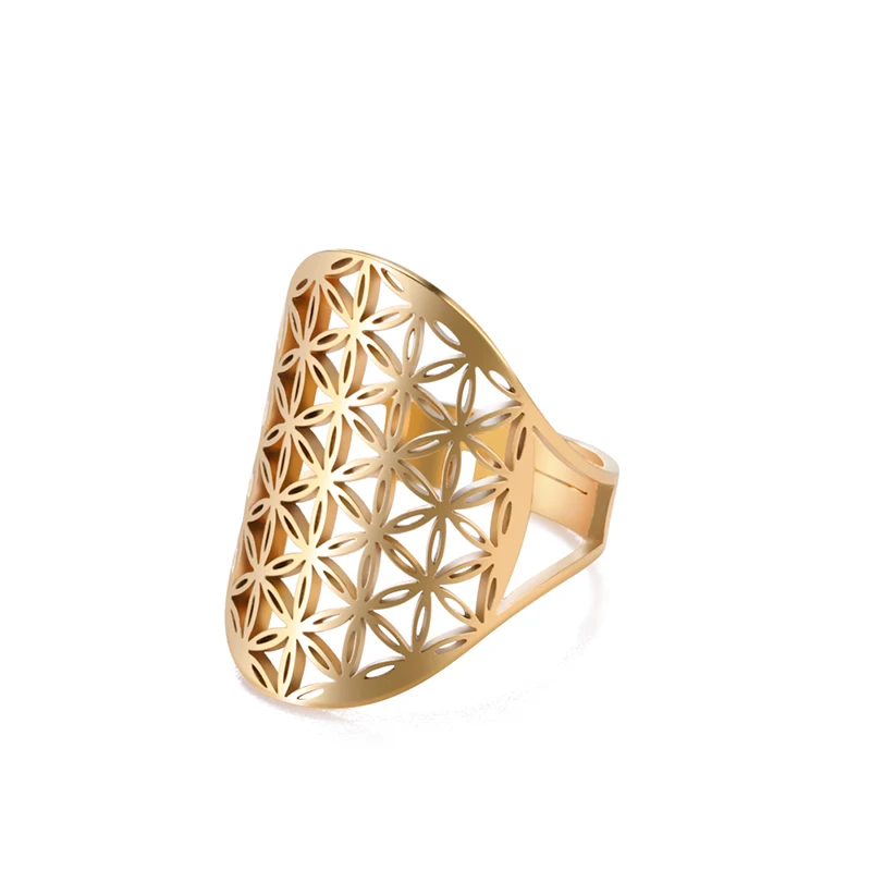 Stainless Steel Adjustable Flower Of Life Ring Big Sacred Geometry Rings For Women Men
Stainless Steel Adjustable Flower Of Life Ring Big Sacred Geometry Rings For Women Men