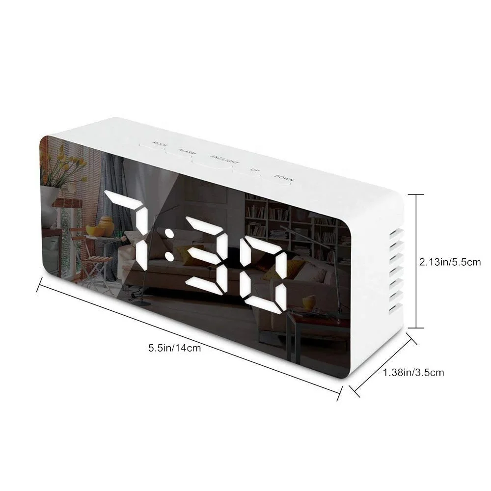 Hot selling Digital led Mirror Alarm Clock USB Charging Tabletop electronic Clock, Customized
Hot selling Digital led Mirror Alarm Clock USB Charging Tabletop electronic Clock, Customized