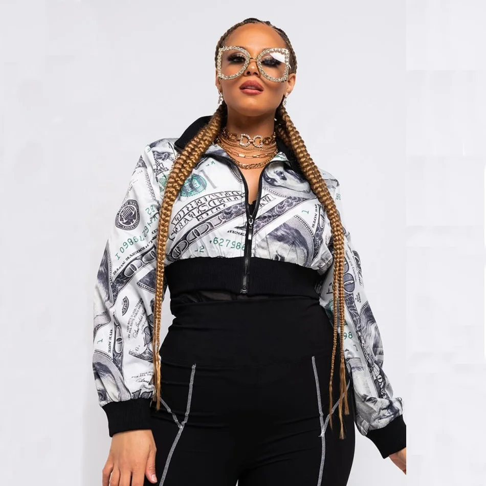 YW0369 Top ranking products Fashion US dollar print high waist jackets crop tops autumn jacket women winter, As picture or customized make
YW0369 Top ranking products Fashion US dollar print high waist jackets crop tops autumn jacket women winter, As picture or customized make