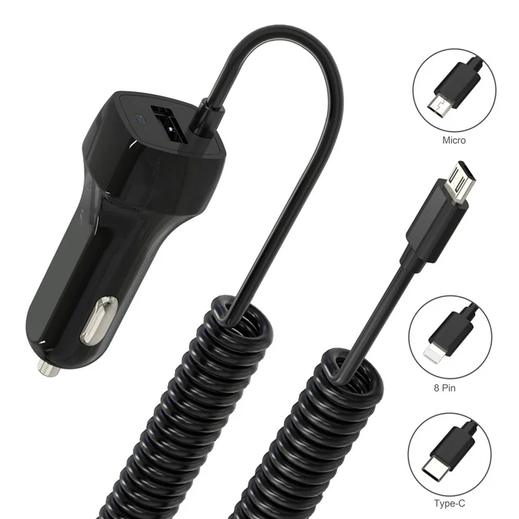 PD Quick Charge Fast Smart Fireproof PC ABS Universal Phone Car Charger PD Long Wire Car Chargers
PD Quick Charge Fast Smart Fireproof PC ABS Universal Phone Car Charger PD Long Wire Car Chargers