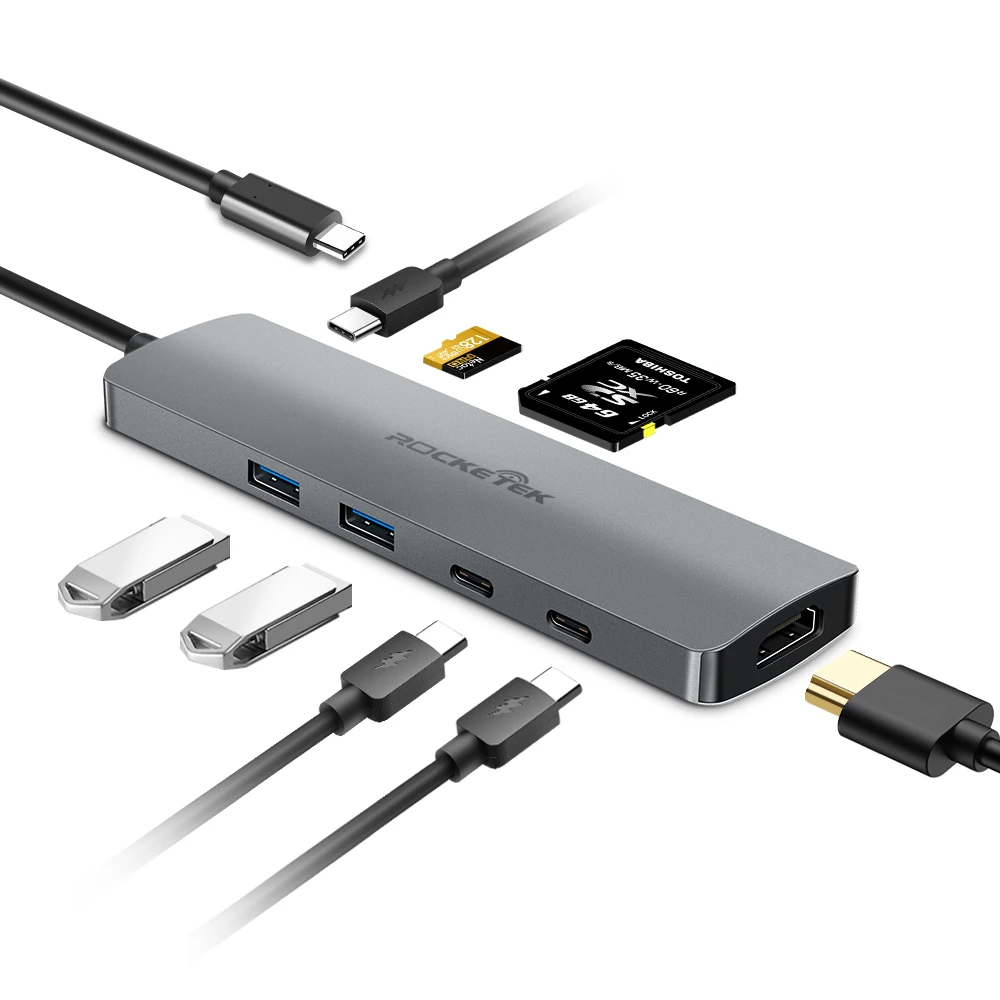 Aluminum mini travel powered pcb 8-port multi USB C to hdmi USB 3.0 hub Usb type C Hub
Aluminum mini travel powered pcb 8-port multi USB C to hdmi USB 3.0 hub Usb type C Hub
