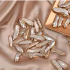Pearl New Natural Fresh Water Pearl Baroque Lute Bead Gilt Powder Bead DIY Jewelry Accessories