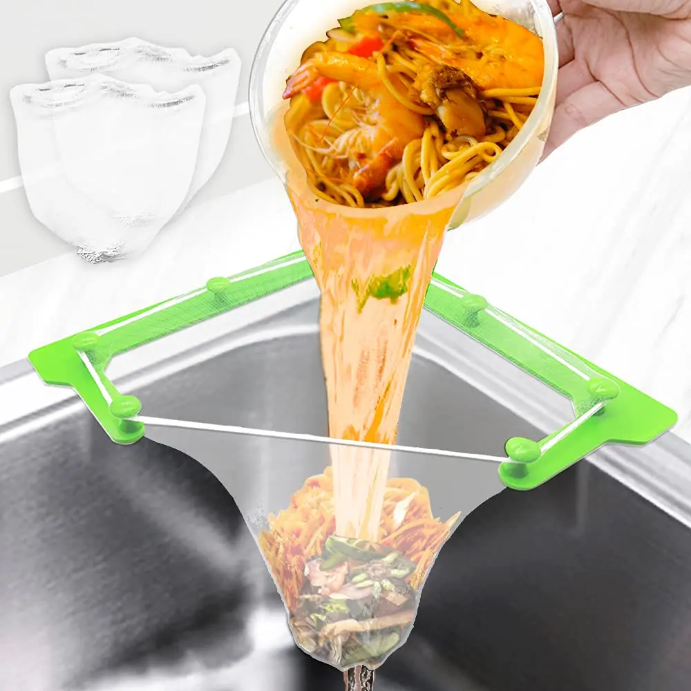 Triangle Sink Corner Strainer with 100 Hanging Filter Bags Oat Drain Rack for Kitchen Leftovers, Optional
Triangle Sink Corner Strainer with 100 Hanging Filter Bags Oat Drain Rack for Kitchen Leftovers, Optional