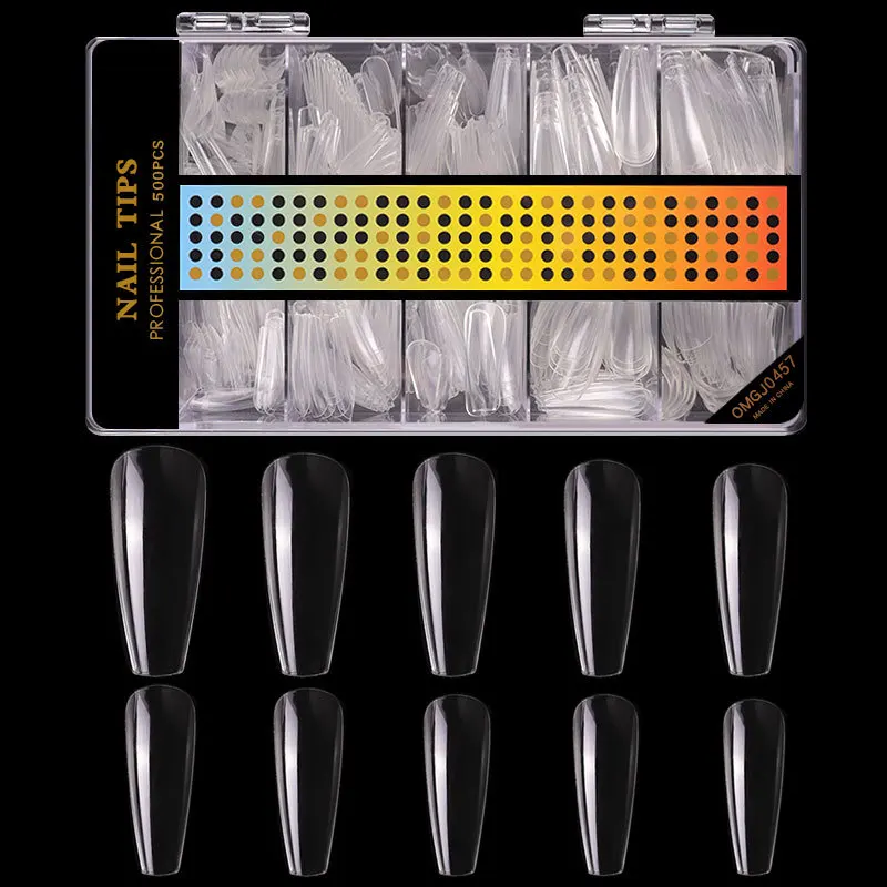 500pcs/Box Ballerina No trace False Nail Tips Full Cover Coffin Shape Artificial French Square Head Salon Nails DIY, Transparent and natural
500pcs/Box Ballerina No trace False Nail Tips Full Cover Coffin Shape Artificial French Square Head Salon Nails DIY, Transparent and natural