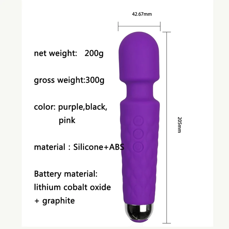 Female Electric Clitoris Massager Silicone Adult Sex Toys Wand Vibrator