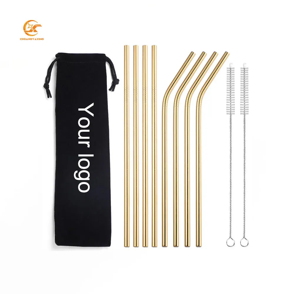 Wholesale Titanium Colorful Metal Straw Gold Reusable Portable Stainless Steel Straw Set with Bag
Wholesale Titanium Colorful Metal Straw Gold Reusable Portable Stainless Steel Straw Set with Bag
