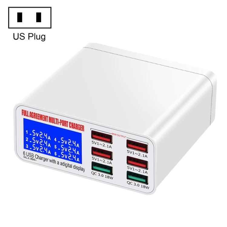 Wholesale 6 in 1 port with screen phone usb eu/us plug led display quick c multiport digital usb charger
Wholesale 6 in 1 port with screen phone usb eu/us plug led display quick c multiport digital usb charger