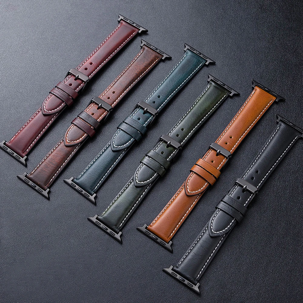 Retro Genuine Leather strap for Apple watch band 7 41mm 45mm 6 SE 44mm 40mm 42mm 38mm 44 mm for iWatch series SE 6 5 4 3 2 1, 6 colors
Retro Genuine Leather strap for Apple watch band 7 41mm 45mm 6 SE 44mm 40mm 42mm 38mm 44 mm for iWatch series SE 6 5 4 3 2 1, 6 colors