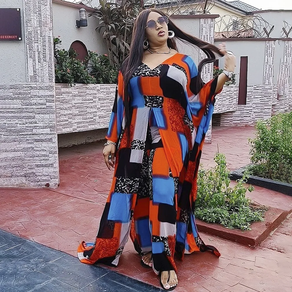 Muslim Factory Provide Fashion summer african v-neck bat sleeve printed dresses robe large swing dress custom two piece set, Print color
Muslim Factory Provide Fashion summer african v-neck bat sleeve printed dresses robe large swing dress custom two piece set, Print color