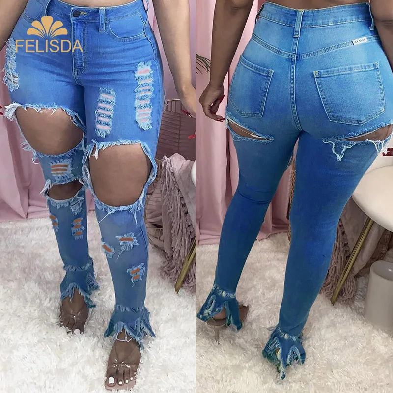 Fashion Sexy Hollow Out Flare Pants Bodycon Women Trousers Stretch Skinny Hole Pencil Pants Blue Ripped Denim Jeans
Fashion Sexy Hollow Out Flare Pants Bodycon Women Trousers Stretch Skinny Hole Pencil Pants Blue Ripped Denim Jeans