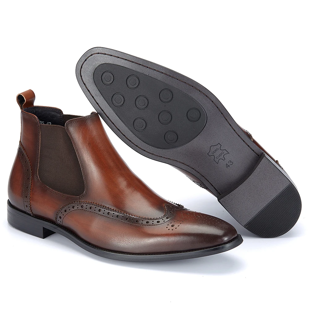 Luxury New Design Genuine Leather Chelsea Boots Durable Pointed Toe Formal Dress Shoes Slip on Christmas Present
Luxury New Design Genuine Leather Chelsea Boots Durable Pointed Toe Formal Dress Shoes Slip on Christmas Present