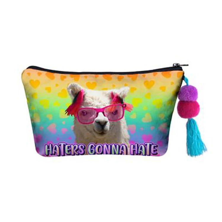 New alpaca makeup bag custom travel girls make up zipper pouch 3D digital print LOGO makeup case, As picture
New alpaca makeup bag custom travel girls make up zipper pouch 3D digital print LOGO makeup case, As picture