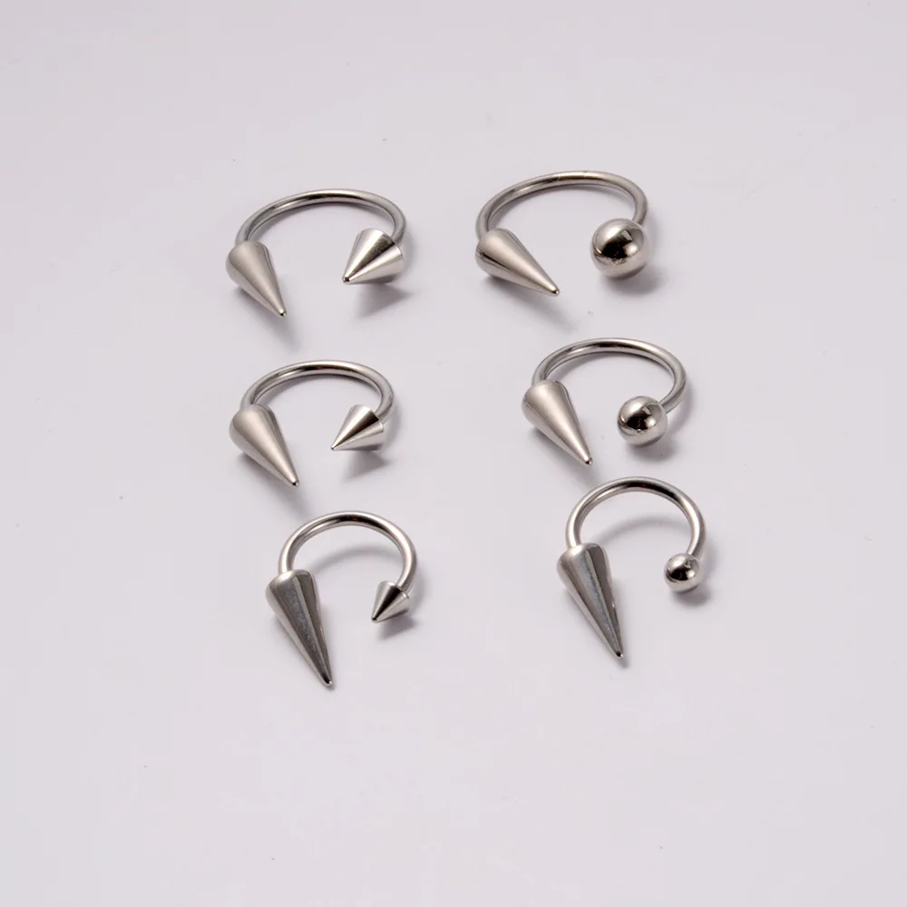 

Personality Stainless Steel C Shape Septum Nose Rings Body Piercing Jewelry Cool Punk Lip Studs Horseshoe Lip Ring