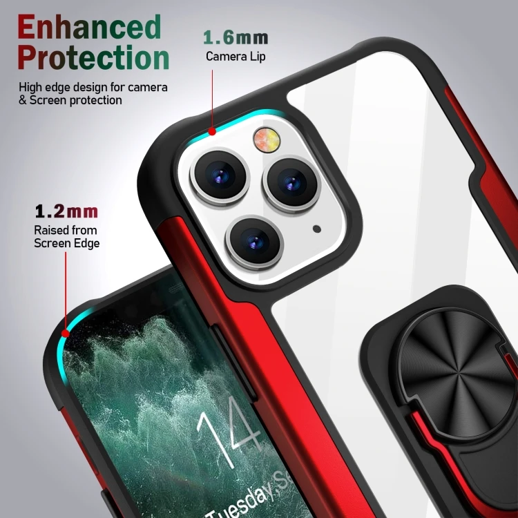 Enhanced protection anti fall phone cover PC +TPU + Metal Shockproof Protective Case with Ring Holder For iPhone 12 / 12 Pro
Enhanced protection anti fall phone cover PC +TPU + Metal Shockproof Protective Case with Ring Holder For iPhone 12 / 12 Pro