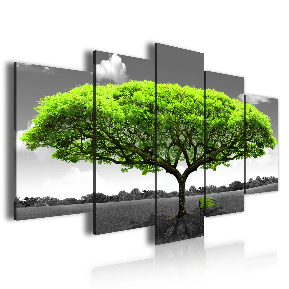Low MOQ Green Tree Landscape 5 Panel Wall Art Paintings Cotton Canvas For Home Decor, Customized color
Low MOQ Green Tree Landscape 5 Panel Wall Art Paintings Cotton Canvas For Home Decor, Customized color