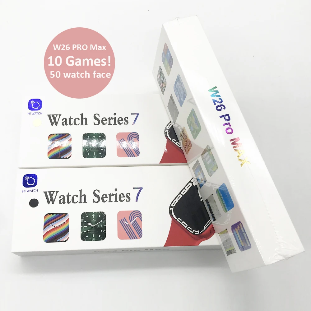 New product W26 Pro Max Smart watches Heart Rate Fitness Sport Track Waterproof smart watch phone series 7 pk W26
New product W26 Pro Max Smart watches Heart Rate Fitness Sport Track Waterproof smart watch phone series 7 pk W26