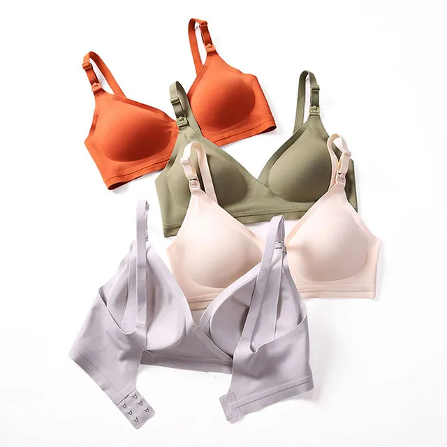 High Quality Sleep Invisible Nursing Soft Maternity Seamless Women Bras, Dark green, deep orange, complexion, white gray
High Quality Sleep Invisible Nursing Soft Maternity Seamless Women Bras, Dark green, deep orange, complexion, white gray