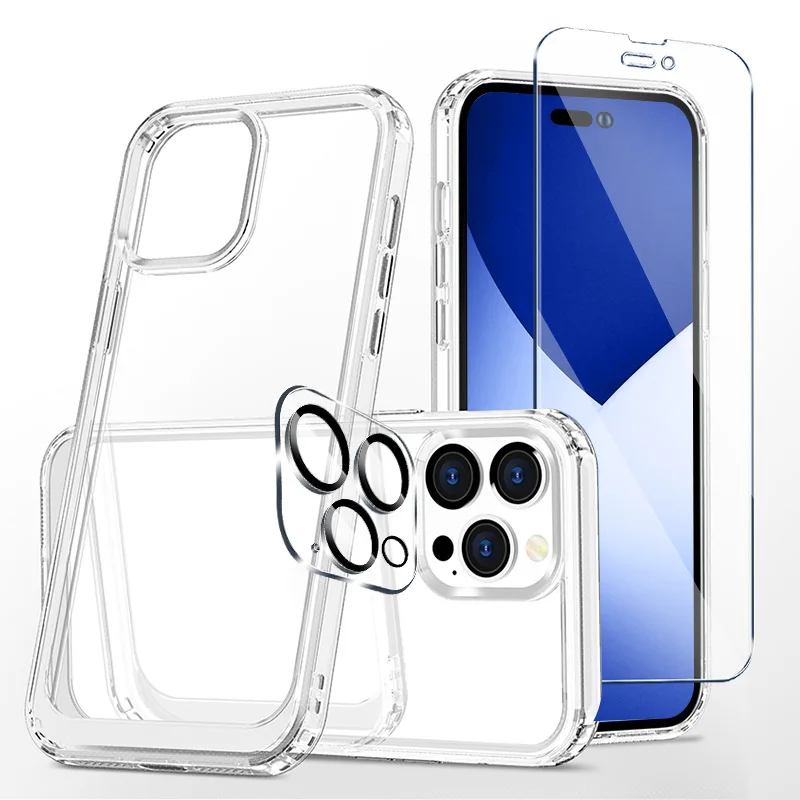 3 In 1 Case Cover Set For Iphone 14 Series HD Tempered Glass Screen Protector Camera Lens Protector Accessories
3 In 1 Case Cover Set For Iphone 14 Series HD Tempered Glass Screen Protector Camera Lens Protector Accessories