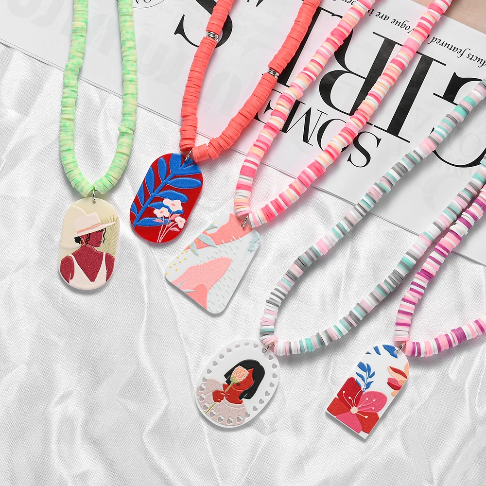 Bohemian Polymer Clay Necklace Soft Pottery Choker Necklace Hyperbole Resin Charm Necklace Handmade Collar Jewelry Gift
Bohemian Polymer Clay Necklace Soft Pottery Choker Necklace Hyperbole Resin Charm Necklace Handmade Collar Jewelry Gift