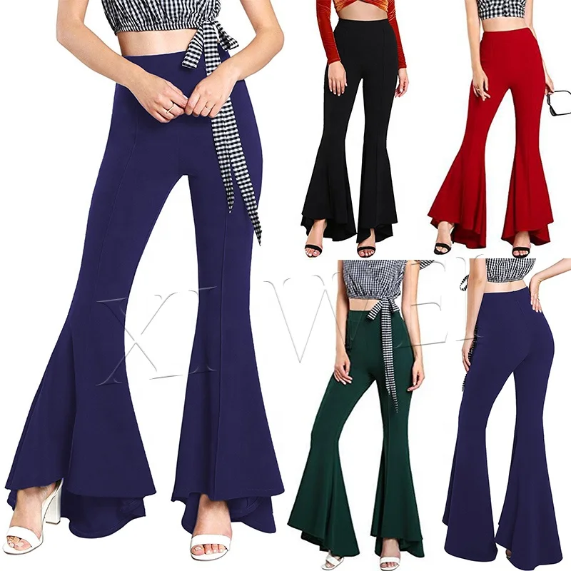 Wholesale 2022 fashion knitting solid color women's high waist leisure asymmetric bottom swing leg flared pants
Wholesale 2022 fashion knitting solid color women's high waist leisure asymmetric bottom swing leg flared pants