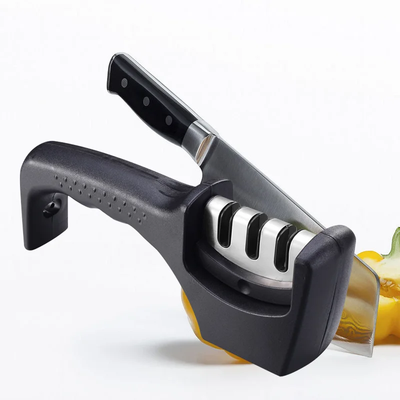Knife And Scissor Multifunction 3 Stage Folding Attachable Manual Knife Sharpener, Black
Knife And Scissor Multifunction 3 Stage Folding Attachable Manual Knife Sharpener, Black