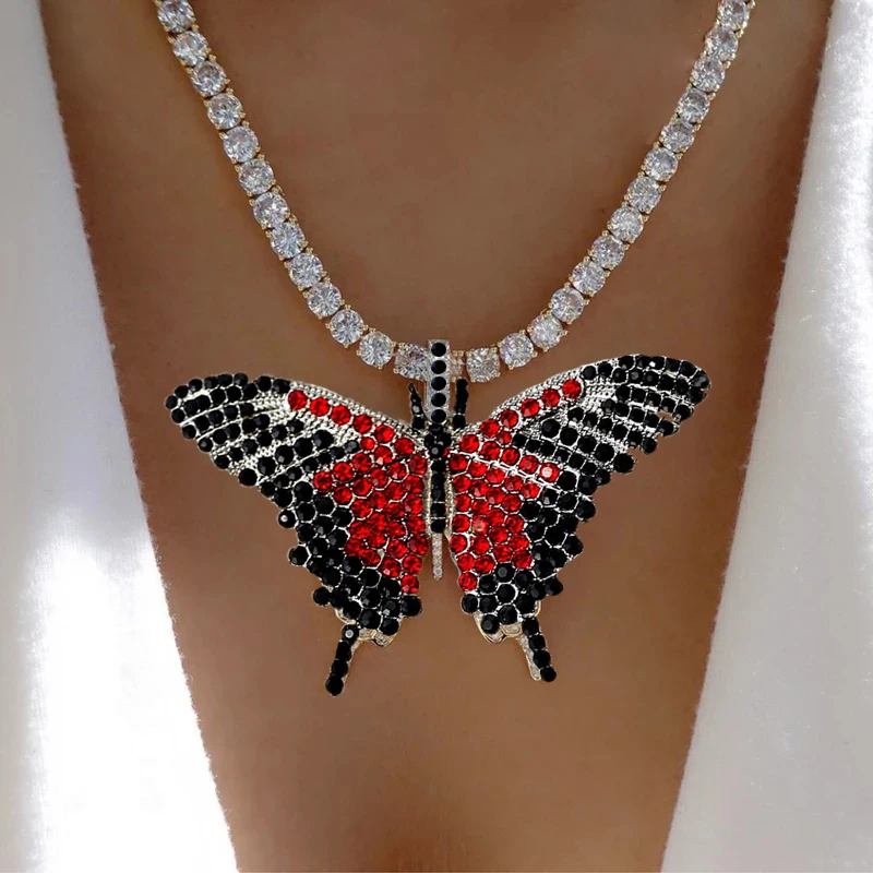 Personality Hip Hop Jewelry For Women Men Luxury Iced Out Cubic Zircon Tennis Chain Bling Gold Silver CZ Big Butterfly Necklace, 4 colors
Personality Hip Hop Jewelry For Women Men Luxury Iced Out Cubic Zircon Tennis Chain Bling Gold Silver CZ Big Butterfly Necklace, 4 colors