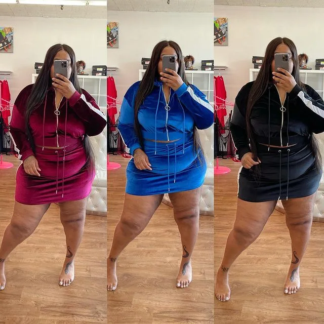 L6698 Hot sell fall workout hooded stripper outfits exotic zipper-fly plus size activewear long sleeve women two piece skirt set
L6698 Hot sell fall workout hooded stripper outfits exotic zipper-fly plus size activewear long sleeve women two piece skirt set