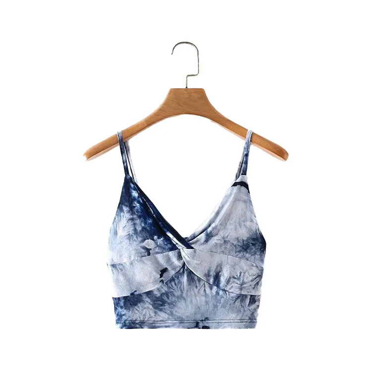 Bmurhmza2021 summer new Euro American fashion versatile blue tie dyed elastic sling girl vest, Picture color
Bmurhmza2021 summer new Euro American fashion versatile blue tie dyed elastic sling girl vest, Picture color