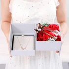 Holiday Gift For Lovers Artificial Carving Rose Soap Flowers Head With Gift Rotating Box