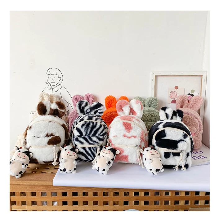Free Shipping Baby Girls Rabbit Ear Bag Cow Print Backpack Kids Plush Toy Cozy Fleece Backpack, 4 colors
Free Shipping Baby Girls Rabbit Ear Bag Cow Print Backpack Kids Plush Toy Cozy Fleece Backpack, 4 colors