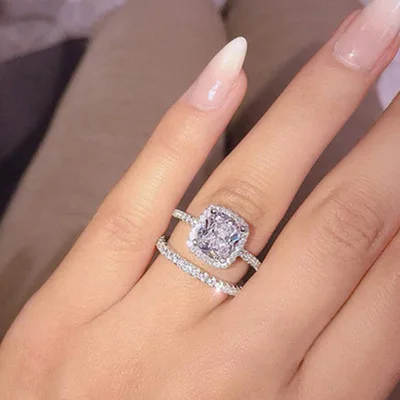 2021 Fashion Silver Engagement Cubic Zirconia Gemstone Crystal Finger Ring Set For Women Wedding Jewelry, As picture shows
2021 Fashion Silver Engagement Cubic Zirconia Gemstone Crystal Finger Ring Set For Women Wedding Jewelry, As picture shows