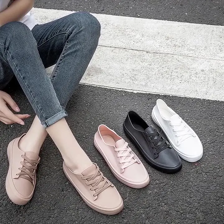 Spring Summer Autumn Girls Outdoor Women Have Shoelaces Rain Boots Anti Skid Waterproof Work Shoes, White pink khaki black
Spring Summer Autumn Girls Outdoor Women Have Shoelaces Rain Boots Anti Skid Waterproof Work Shoes, White pink khaki black