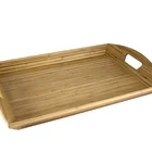 Natural Bamboo Wood Serving Tray With Handles