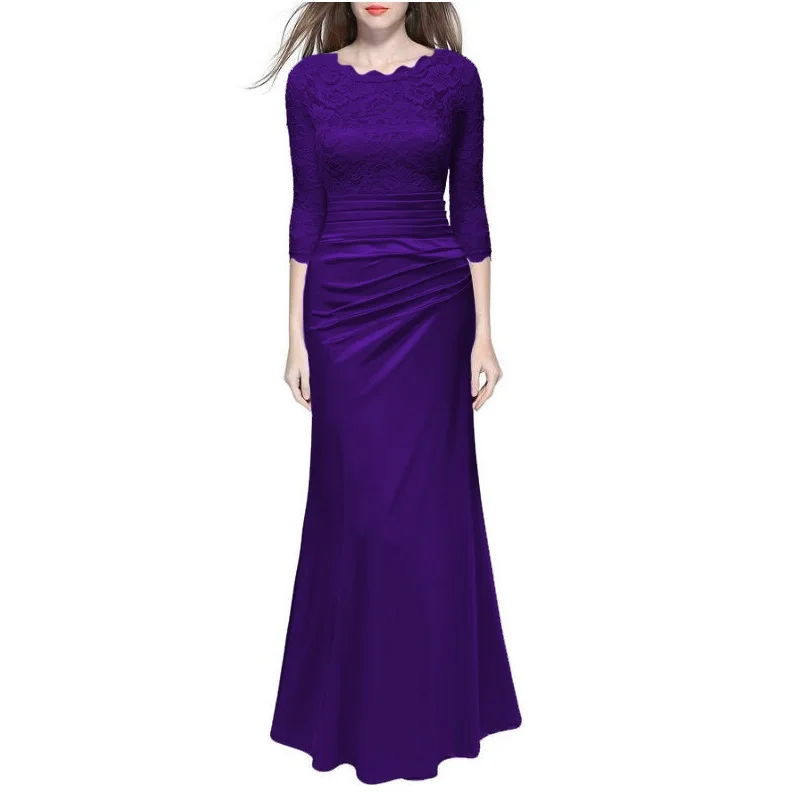 3/4 Sleeve Fashion Boat Neck Women's Casual Beaded Lace Women's Long Dress Elegant Prom Dress
3/4 Sleeve Fashion Boat Neck Women's Casual Beaded Lace Women's Long Dress Elegant Prom Dress