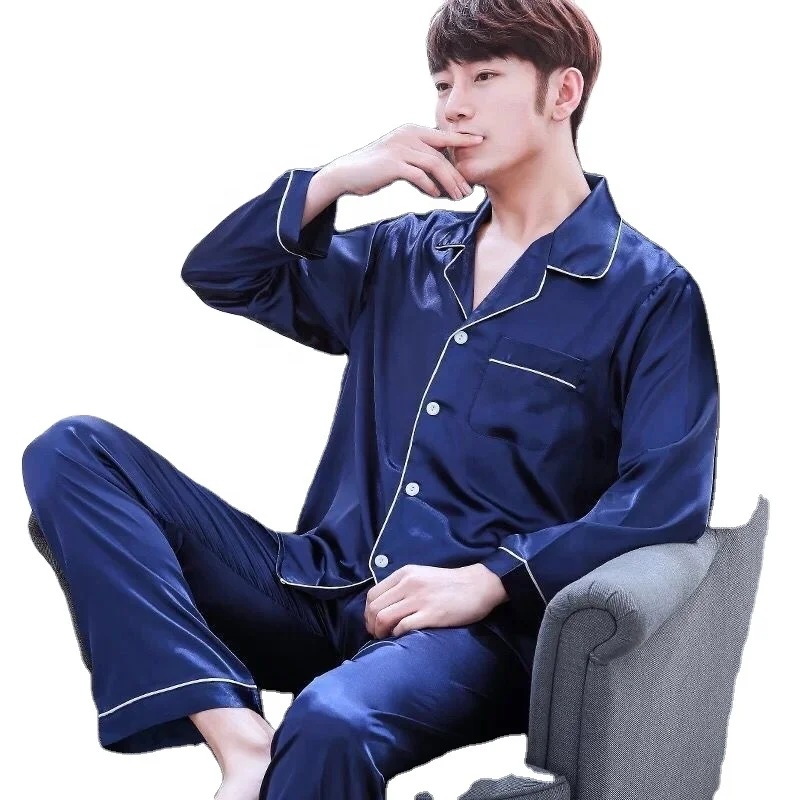 Men Pajamas Long Sleeve Winter Solid Comfortable Sleepwear Mens Silk Pyjama Set Satin Sleepwear Set, Blue/green/purple/red/dusty blue/chanpagne
Men Pajamas Long Sleeve Winter Solid Comfortable Sleepwear Mens Silk Pyjama Set Satin Sleepwear Set, Blue/green/purple/red/dusty blue/chanpagne