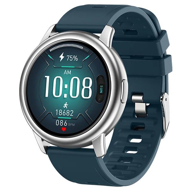 

SMARTOBY Full Round Touch Screen Smart Watch 2021 with Heart Rate Blood Pressure Oxygen Fitness Tracker reloj Smart Watch, Black blue gray