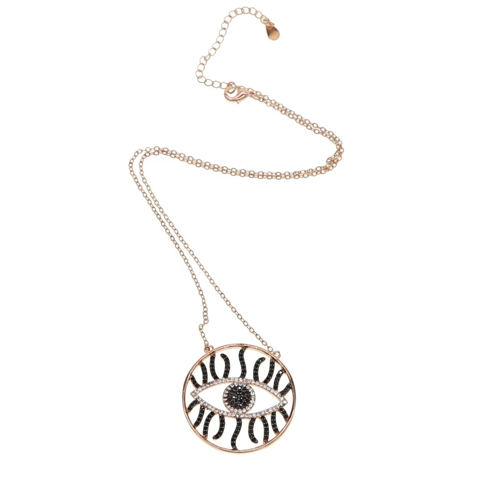 new Eye Of round Pendant Necklace Rose Gold Color link Chain Necklace Fashion Trendy Women engagement wedding party Jewelry Gift, Black
new Eye Of round Pendant Necklace Rose Gold Color link Chain Necklace Fashion Trendy Women engagement wedding party Jewelry Gift, Black