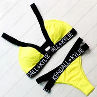 Sexy Women Bikini Letter Print Mature Swimwear Push Up Bandage Two Pieces Bikini Set
Sexy Women Bikini Letter Print Mature Swimwear Push Up Bandage Two Pieces Bikini Set