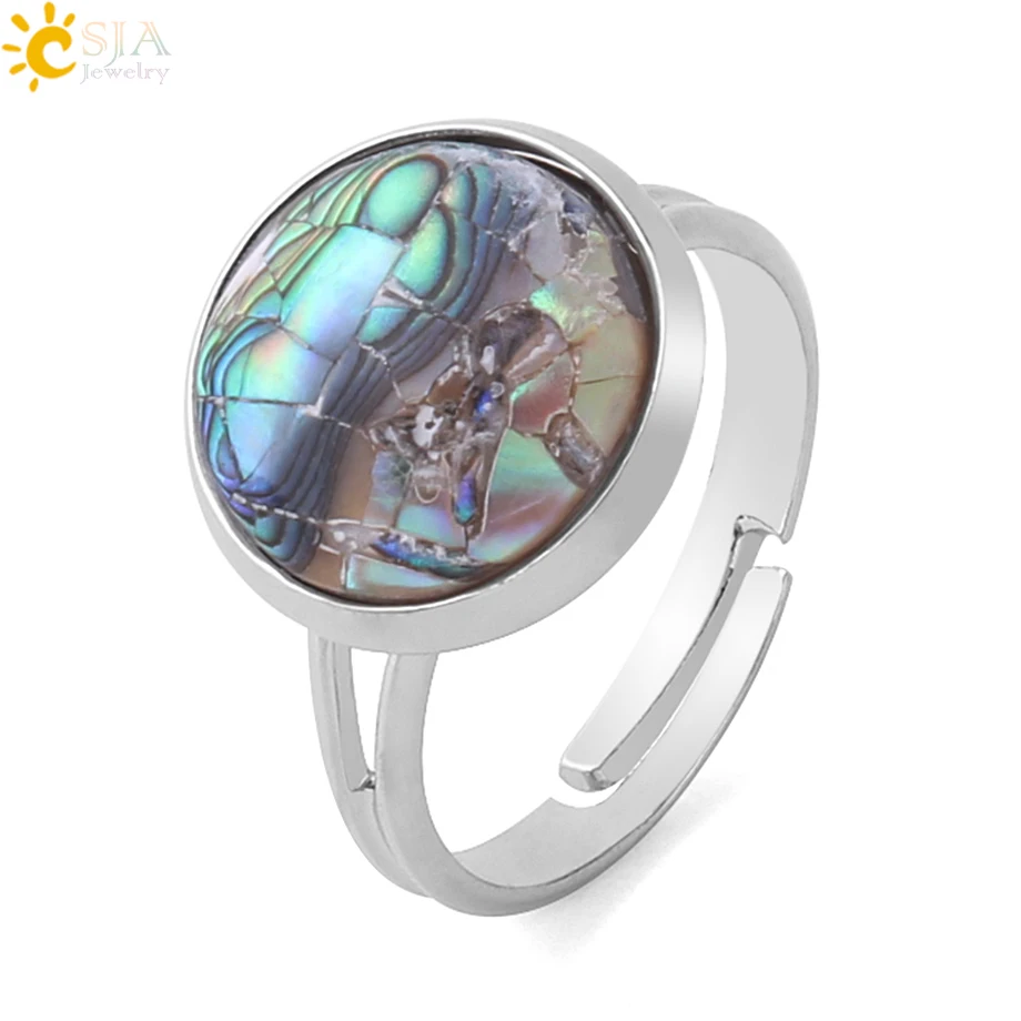 CSJA unisex jewelry wholesale natural pink white colorful abalone shell adjustable finger ring for women F904
CSJA unisex jewelry wholesale natural pink white colorful abalone shell adjustable finger ring for women F904