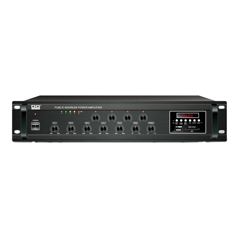 

QQCHINAPA Four Zones Independently Adjust The Volume Blue tooth PA Power Amplifier, Black